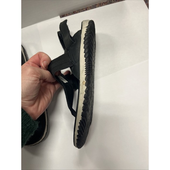 Sorel Out N About Black Leather Slingback‎ Thong Sandals Black Women's 7.5 Shoes - Picture 7 of 11